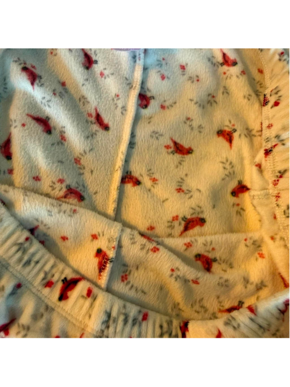 Women's Secret Treasures Pajama Pants L White Red Cardinal Print - Picture 4 of 8